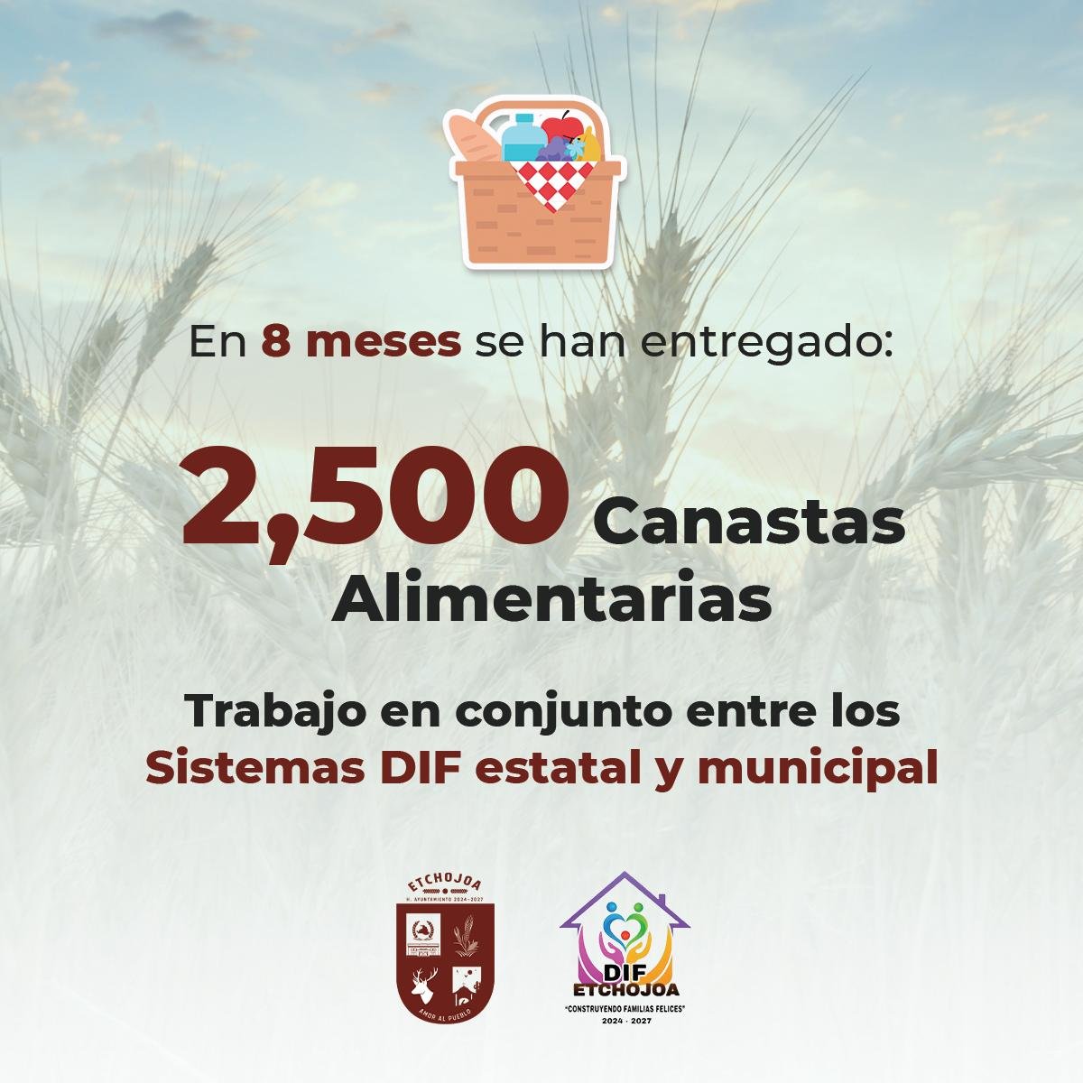 DIF Sonora y Etchojoa unen esfuerzos para entregar 2,500 canastas alimentarias