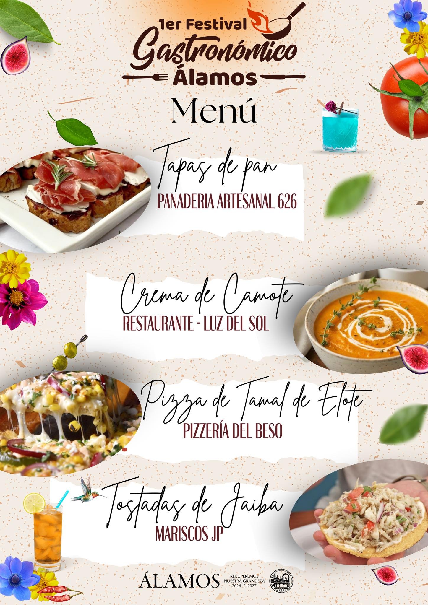 Menú cena de gala • 1er Festival Gastronómico Álamos 2025