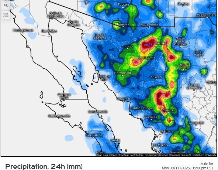 Gobierno de Sonora informa que seguirán lluvias en el estado en las próximas horas