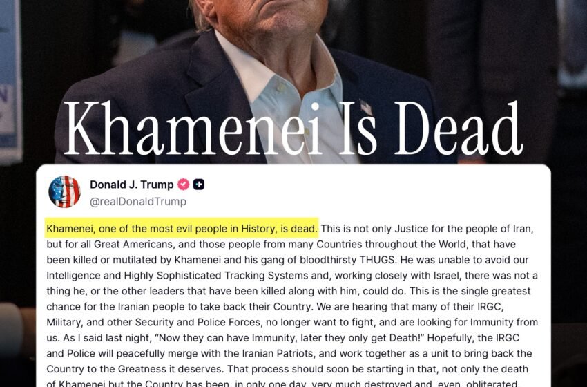Trump confirma muerte de Ali Khamenei, líder de Irán